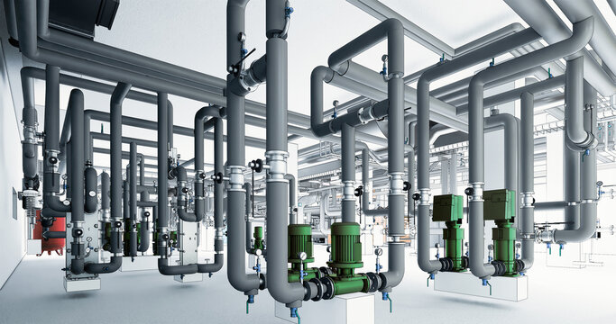 Conceptual visualization of drawing style of utilities at BIM technology