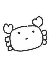 Crab cartoon art line