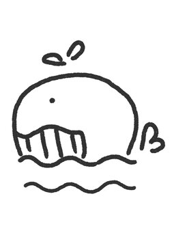 recommend clip art: Whale cartoon art line
