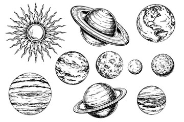 Planets of the solar system on a white background © dasha122007