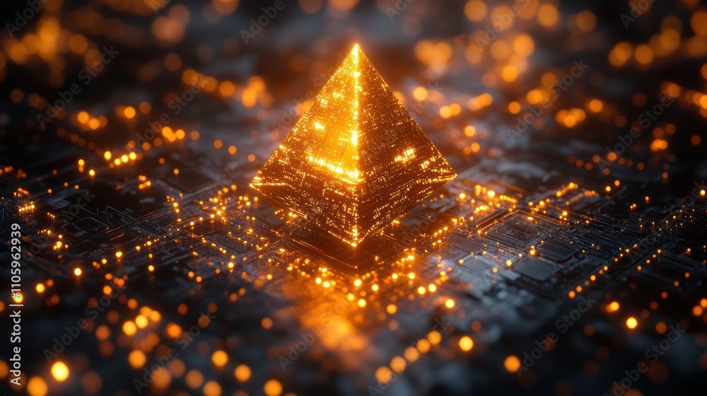 Poster Ethereum blockchain and its role in powering smart contracts and DeFi, visually represented in a modern style