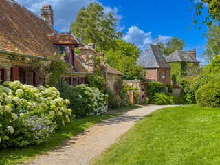 Antique building view in Gerberoy, France.