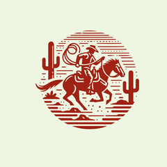 Western Cowboy riding a galloping horse