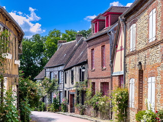 Street view of Gerberoy, France.