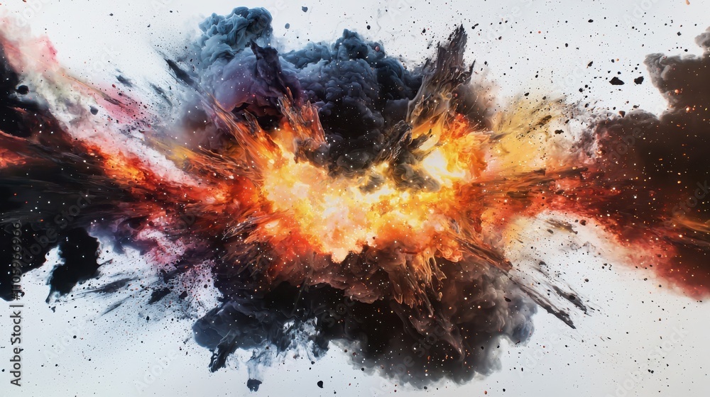Poster explosive fiery cosmic event unveiled in the universe a visual journey through celestial dynamics an