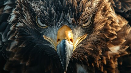 A close-up of an eagle&acirc;&euro;&trade;s sharp eyes and beak showcases the intensity and precision of this iconic predator emphasizing its dominance in the wild