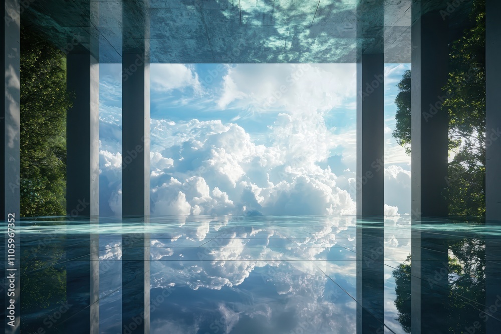 Poster exploring the shifting dimensions of an interdimensional studio a journey through reflection and tra
