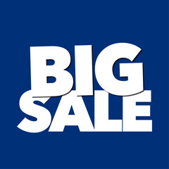 blue sticker banner big sale simple vector design with white text