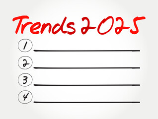 Trends 2025 Blank List, concept background