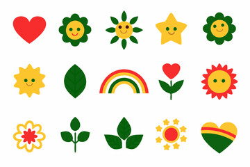 Colorful Hand-Drawn Crayon Doodles – Fun and Playful Design Elements