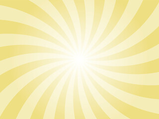Flax yellow sunburst background. Radial retro glowing rays banner. Abstract retro whirlwind starburst vector abstract background. Twisted radial illustration.