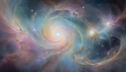 Obraz premium ethereal nebula glowing softly with pastel shades for use in abstract art