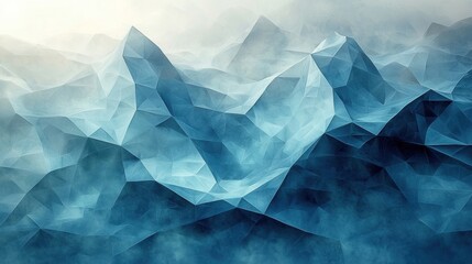 Fototapeta premium Abstract Geometric Landscape with Blue Tones and Soft Texture