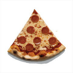 Appetizing Pepperoni Pizza Slice  Ideal for Menus and Food Advertising