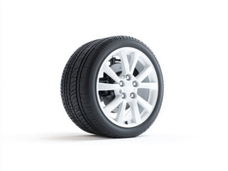 Obraz premium Modern car wheel showcasing sleek design and functionality