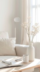 Bright and airy living room decor.