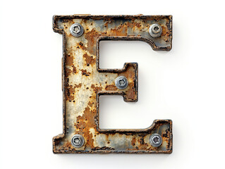 Rusted letter made of metal.