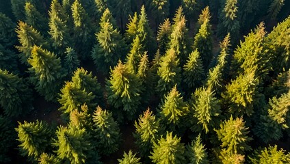 Drone view of Metasequoia forests.