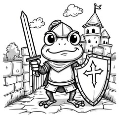 Brave Frog Knight Guarding Medieval Castle