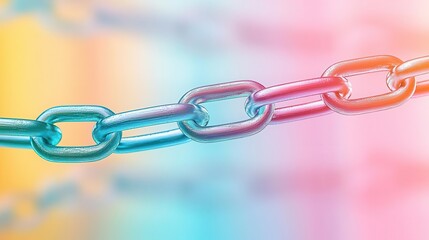 Fototapeta premium Abstract design of broken links and chains, symbolizing website navigation problems, vibrant and sharp tones