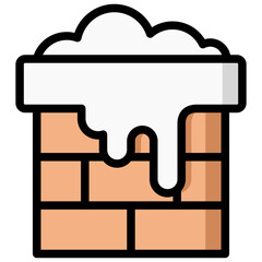 chimney icon illustration design with filled outline