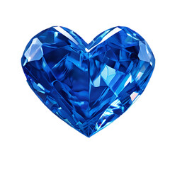 Fototapeta premium Blue Sapphire Heart Gem isolated on transparent background