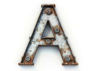 Rusted letter made of metal.