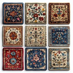 A set of various (Rugs) in full detail, isolated on a transparent background. 