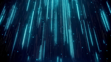 Obraz premium Experience a captivating display of neon light streams falling against a dark backdrop. Perfect for tech, music, or futuristic themed projects.