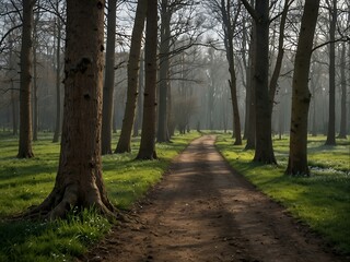 Fototapeta premium Early spring in Stary Sącz, Bobrowisko.