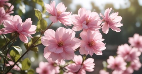Obraz premium Close-up of delicate pink petals on a warm summer day, minimal, nature