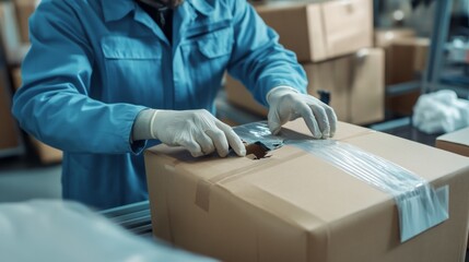 Inspector Checking Packaging for Damage Before Product Shipment