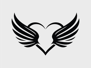 Winged Heart Valentine Illustration