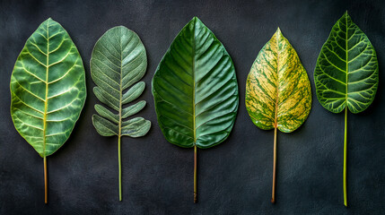 green leaf multiple textures.