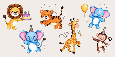 Obraz premium Lively Illustration of a Carnival Animal Celebration
