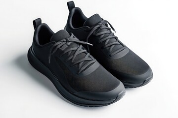 black running shoes on a white background, isolated