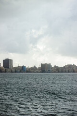 Fototapeta premium Alexandria, Egypt. the corniche Mediterranean sea front near the Bibliotheca Alexandrina, Alexandria, Egypt.