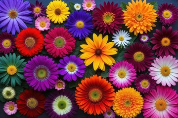 Fototapeta premium Multicolored Neural Garden of Healing Flowers for Self-Help and Psychological Balance