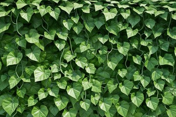 Fototapeta premium Realistic Climbing Plant 3D Model of a Leafy Vine for Garden Freshness and Vibrant Summer Background