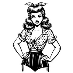 1950s inspired pin-up girl in stylish pose