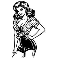 pin-up art of elegant retro woman