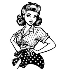pin-up art of elegant retro woman