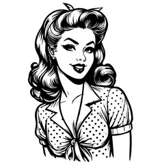 pin-up art of elegant retro woman