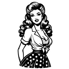 pin-up art of elegant retro woman