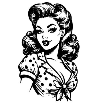 recommend clip art: pin-up art of elegant retro woman