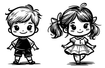 charming children sketch design for creative projects