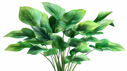 Tropical leaves foliage plant jungle bush floral arrangement nature backdrop isolated on white background, clipping path included