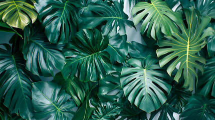 Tropical leaves foliage plant jungle bush floral arrangement nature backdrop isolated on white background, clipping path included
