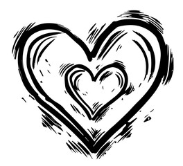 valentine-themed hand-drawn heart graphics set