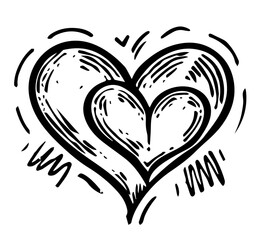 valentine-themed hand-drawn heart graphics set